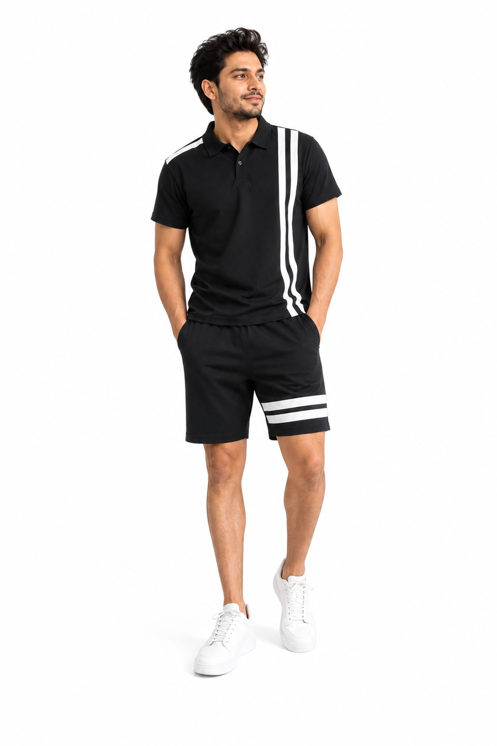 Black penal polo with Shorts
