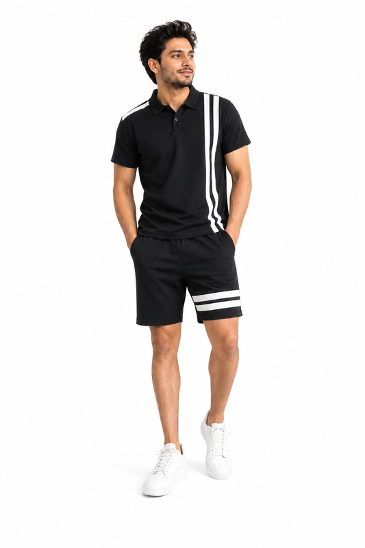 Black penal polo with Shorts