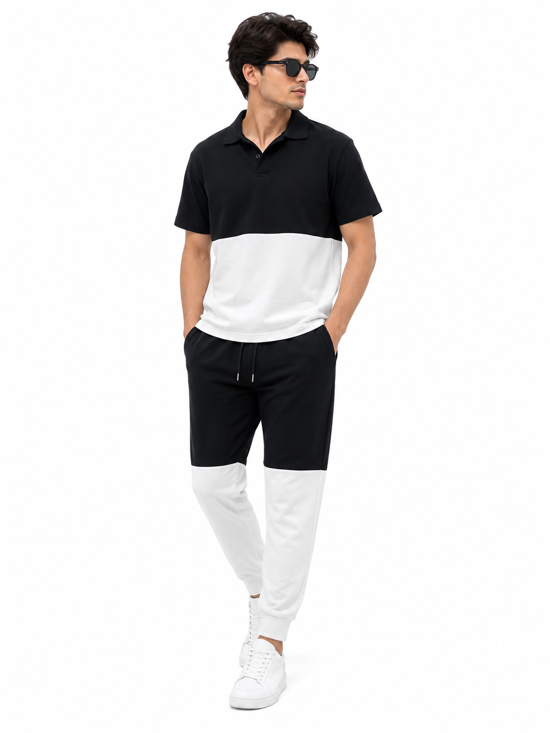 Blak & white boys polo trousers