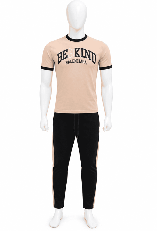 Men's Casual Printed T-Shirt with Black Trouser