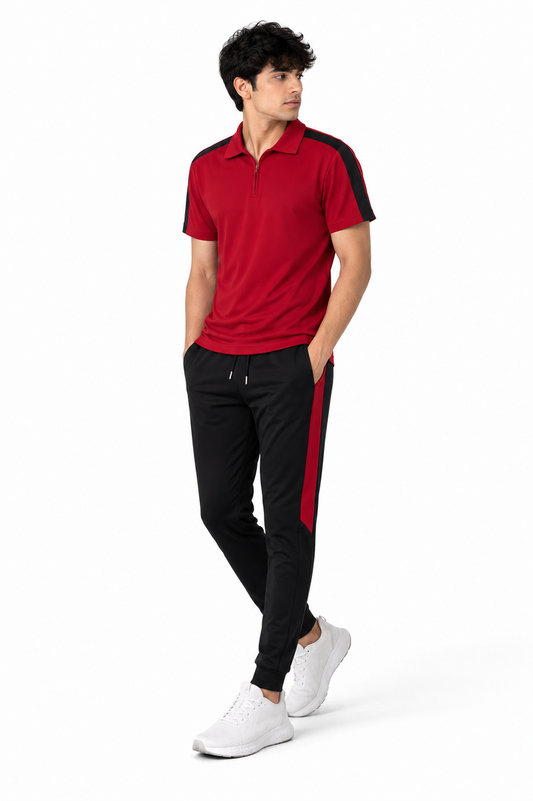 Red blaze polo track set