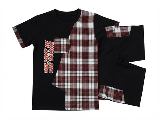 Black Check Cargo Pocket Boys Suit