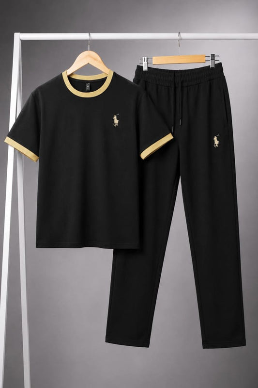 Black with yellow contrast boys tracksuit